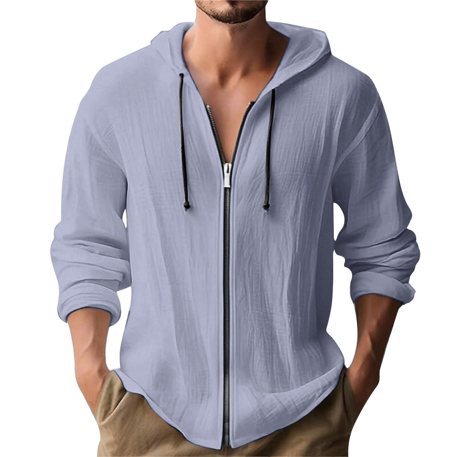 Herren lässige Kapuzenjacke mit Reißverschluss R&B