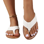 Damen Zehentrenner-Sandalen mit geflochtenem Riemen und rutschfester Sohle R&B