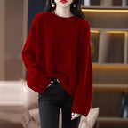 Damen Oversized Strickpullover mit weitem Schnitt und langen Ärmeln R&B