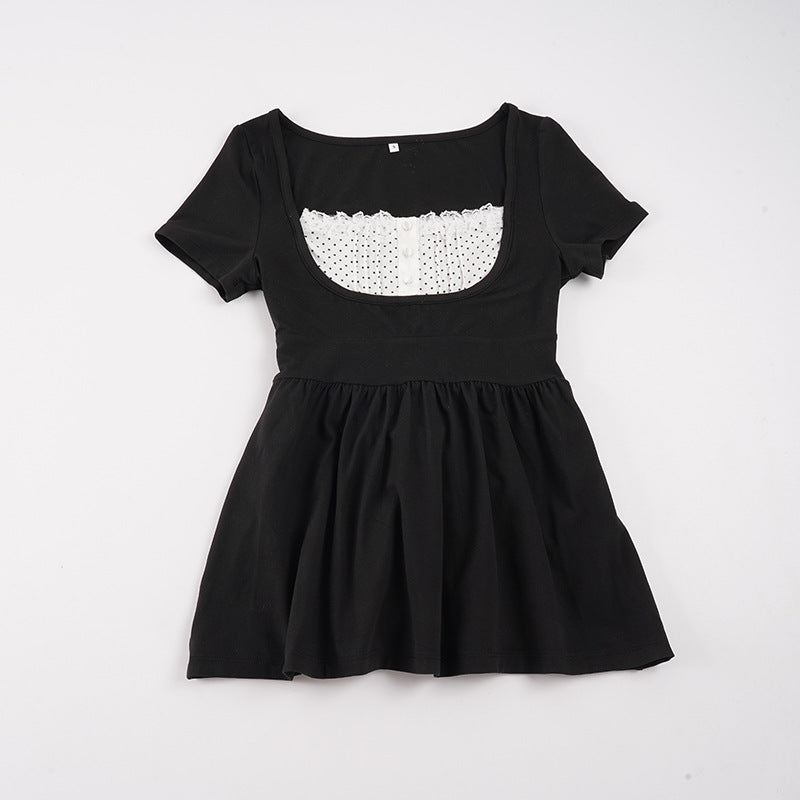Damen Elegantes Minikleid mit Herz-Ausschnitt und verspieltem Rüschendesign R&B