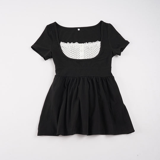 Damen Elegantes Minikleid mit Herz-Ausschnitt und verspieltem Rüschendesign R&B