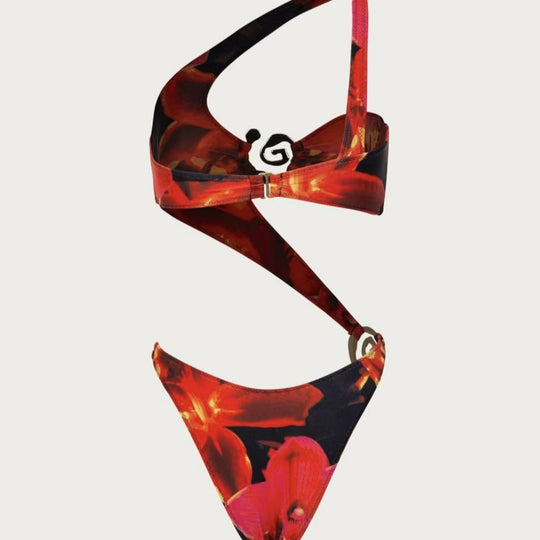 Damen Triangel-Bikini mit raffiniertem Schnitt und goldenen Akzenten R&B
