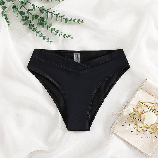 Damen Hoch taillierter Bikini-Slip mit modischem Wickelschnitt R&B