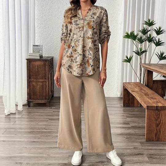 Damen lässige und elegante Blusen mit floralem Muster R&B