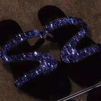 Damen Glitzernde Riemchensandalen mit komfortablem Fußbett und rutschfester Sohle R&B