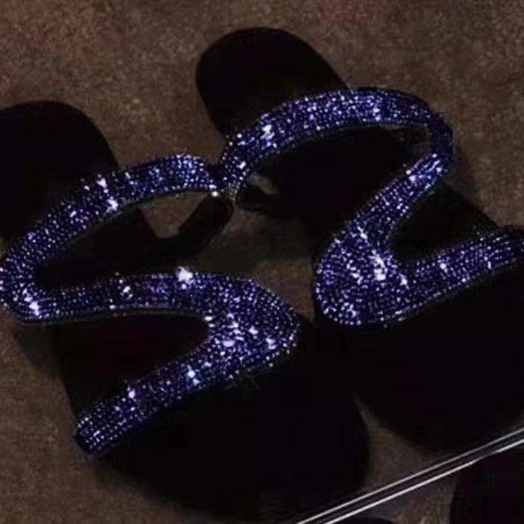 Damen Glitzernde Riemchensandalen mit komfortablem Fußbett und rutschfester Sohle R&B