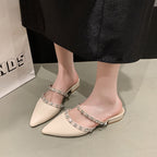 Damen Elegante Mules mit glitzernden Schmuckdetails R&B