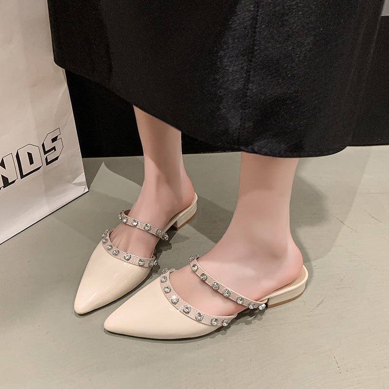 Damen Elegante Mules mit glitzernden Schmuckdetails R&B