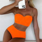 Damen Bikini-Set mit modischen Ketten-Trägern R&B