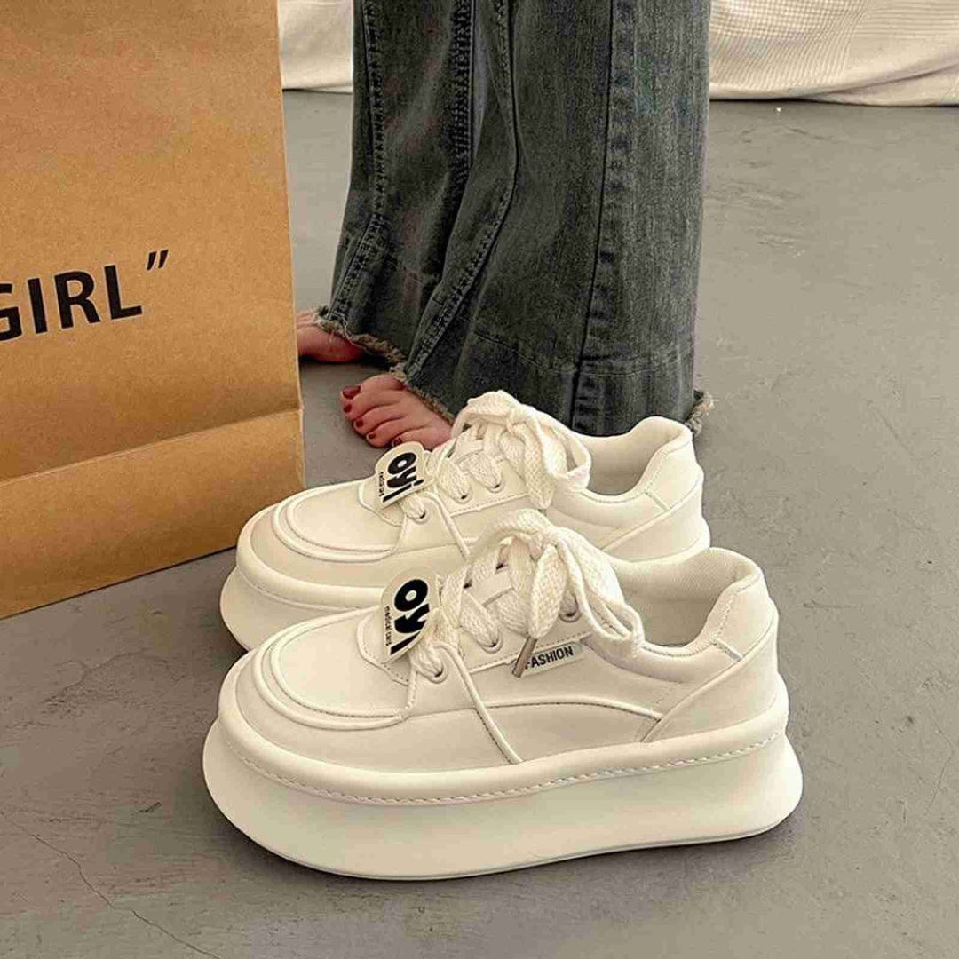 Damen Sportliche Sneakers mit dickem Plateau und modischen Akzenten R&B