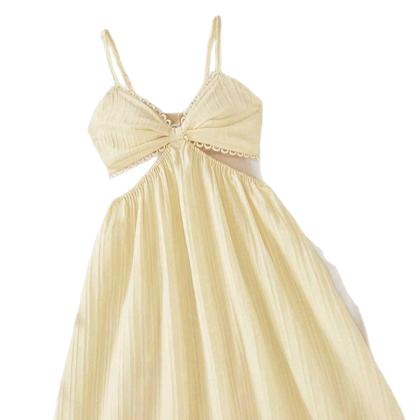 Damen Maxikleid mit zarten Rüschen und verstellbaren Spaghettiträgern R&B