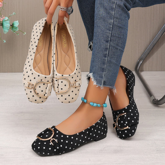 Damen Ballerinas mit Glitzerakzenten und modischem Punktedesign R&B