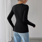Damen Elegantes Langarm-Bodysuit mit raffinierten Ausschnitten R&B