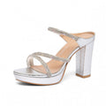 Damen Glamouröse Plateau-Sandalen mit funkelnden Strass-Details R&B