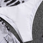 Damen Strandkleid mit tiefem V-Ausschnitt und verstellbaren Rüschendetails