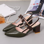 Damen Elegante Slingback-Pumps mit modischem Blockabsatz und verstellbarem Riemen R&B