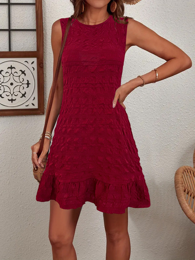 Damen ärmelloses Sommerkleid mit Rüschendetails R&B