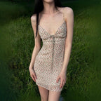 Damen Sommerliches Minikleid mit floralem Muster und Schnürung R&B