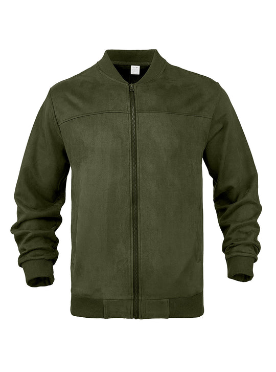 Herren nan Wildleder-Blousonjacke im Bomberstil mit elastischen Rippbündchen R&B