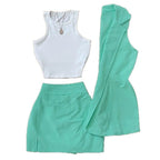 Damen sportliches Crop-Top und Minirock Set R&B