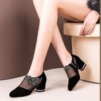 Damen Stiletto Pumps mit transparenten Einsätzen und eleganter Applikation R&B