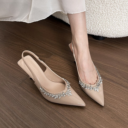 Damen Slingback-Pumps mit funkelnden Strassdetails und elegantem Design R&B