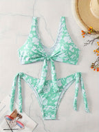 Damen Triangel-Bikini mit verspieltem Knoten-Detail R&B