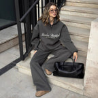 Damen nan oversized Halbzip-Sweatshirt mit hohem Stehkragen und Statement-Print R&B
