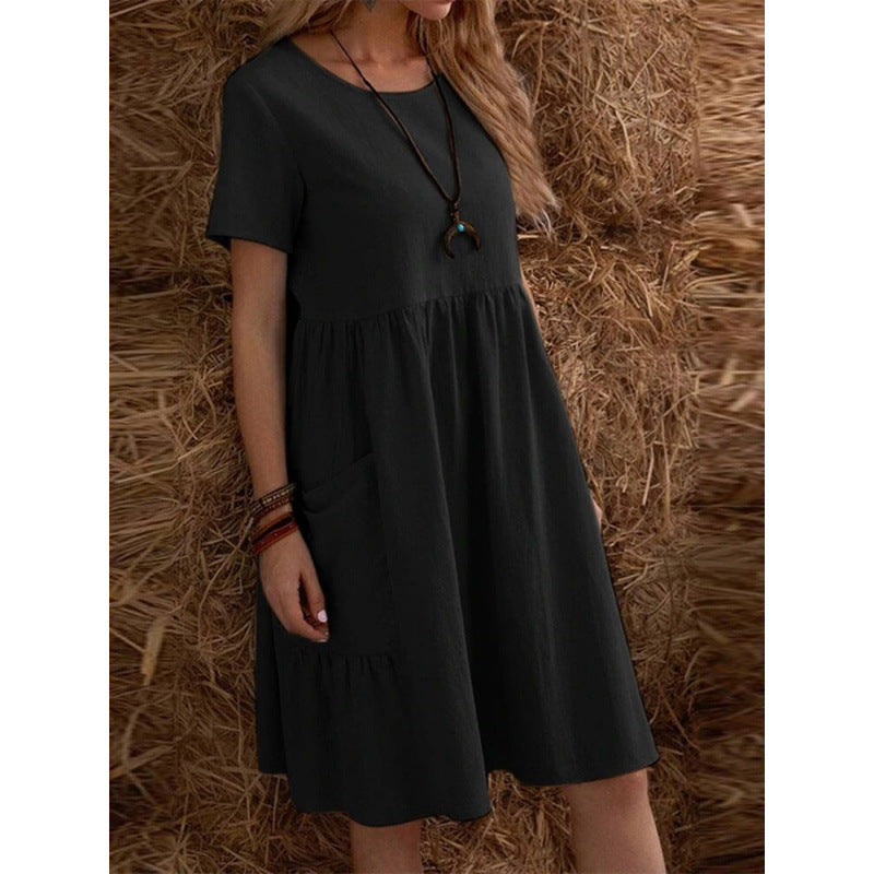 Damen Midikleid mit lockerer Passform und praktischen Taschen R&B