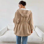 Damen Freizeitjacke mit verstellbarem Bund und Kapuze R&B