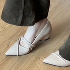 Damen elegante spitze Pumps mit komfortablem Blockabsatz R&B