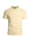Herren nan eng anliegendes Rundhals-Basicshirt aus Singlejersey mit verstärktem Nackenband R&B