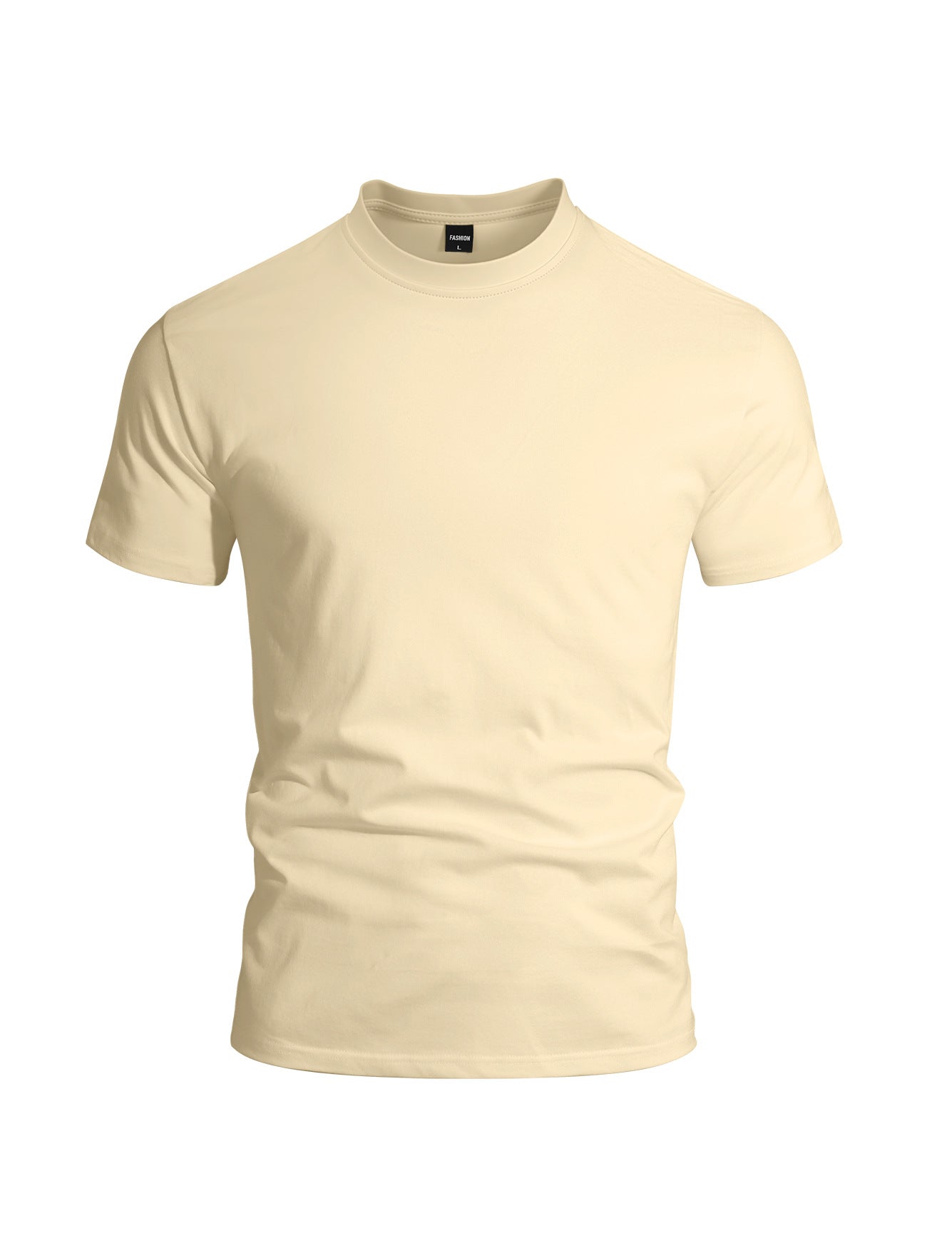 Herren nan eng anliegendes Rundhals-Basicshirt aus Singlejersey mit verstärktem Nackenband R&B