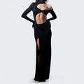 Damen Elegantes Cut-Out-Maxikleid mit asymmetrischem Design