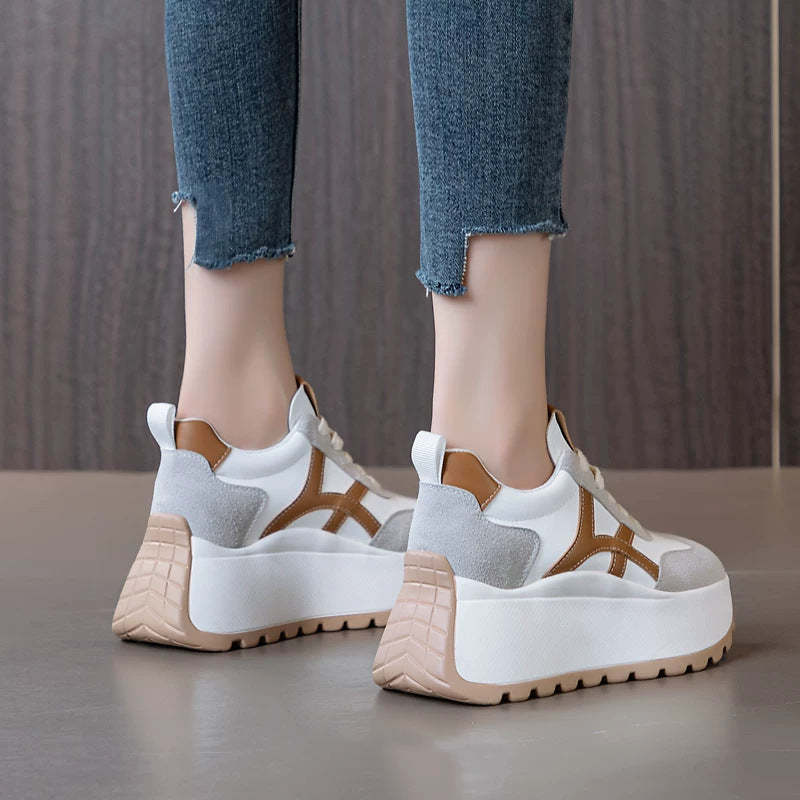 Damen Sportliche Plateau-Sneaker mit modischem Obermaterial und rutschfester Sohle R&B