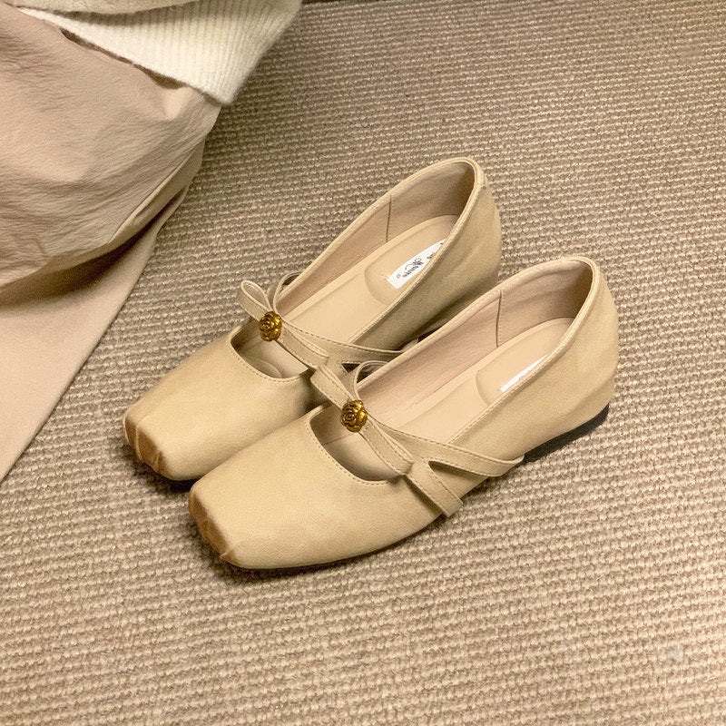 Damen elegante Ballerinas mit dekorativem Riemchen und modischem Schmuckdetail R&B