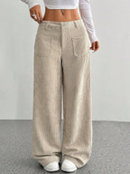 Damen Weite und bequeme Cordhose mit Taschen EB