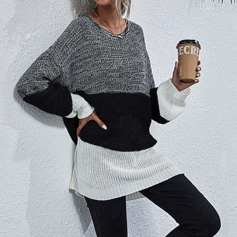 Damen lässiger Oversized Pullover R&B