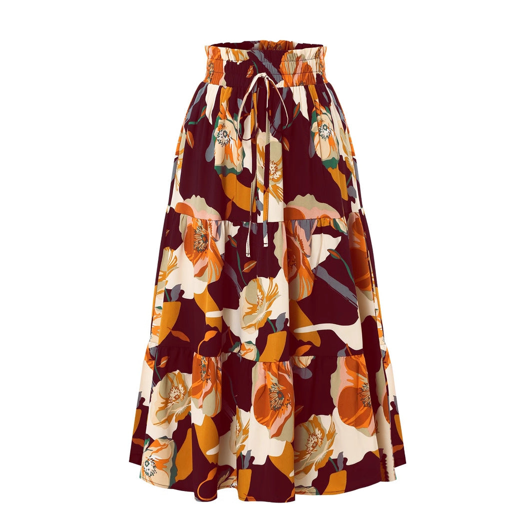 Damen Midirock mit floralem Design R&B