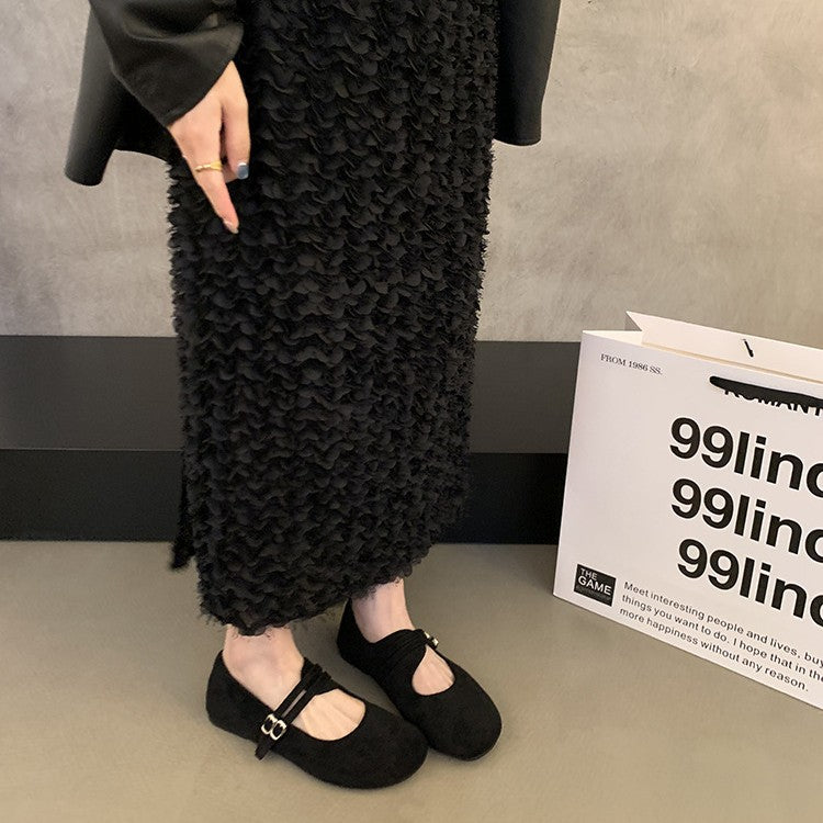 Damen bequeme Ballerinas mit modischem Riemchen und rutschfester Sohle R&B