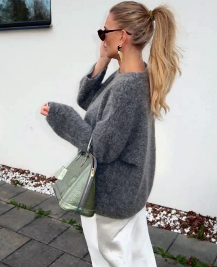 Damen Grobstrick Pullover mit lässiger Passform und oversized Schnitt R&B