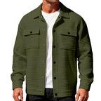 Herren nan gequiltete Hemdjacke im Overshirt-Stil mit Druckknopfleiste und aufgesetzten Brustklappen R&B