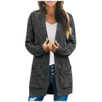 Damen Strickjacke Mit Tiefen Taschen und Strukturiertem Design