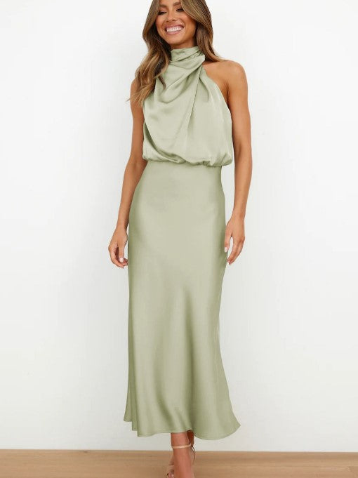 Damen Elegantes Etuikleid mit asymmetrischem Kragen und fließendem Schnitt R&B