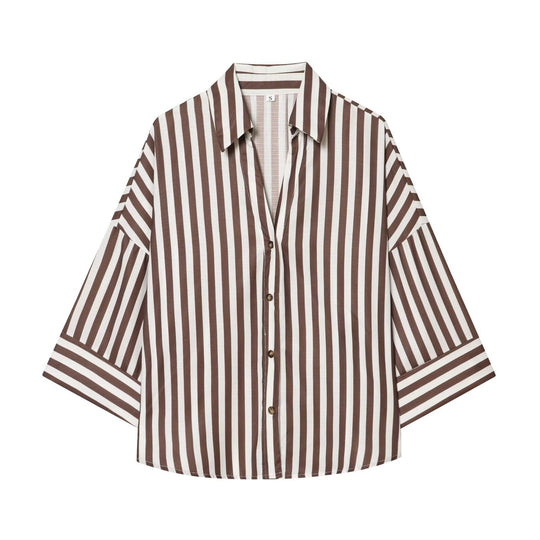 Damen Hemdblusenshirt mit lässigem Schnitt und eleganten 3/4-Ärmeln R&B