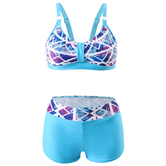 Damen nan sportliches Bikini-Set mit stützendem Bustier-Top und figurformenden Badeshorts R&B