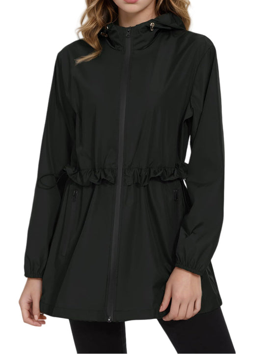 Damen Leichte Übergangsjacke mit verstellbarem Kordelzug und seitlichen Taschen R&B