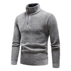 Herren Pullover mit halbem Reißverschluss und strukturiertem Design R&B