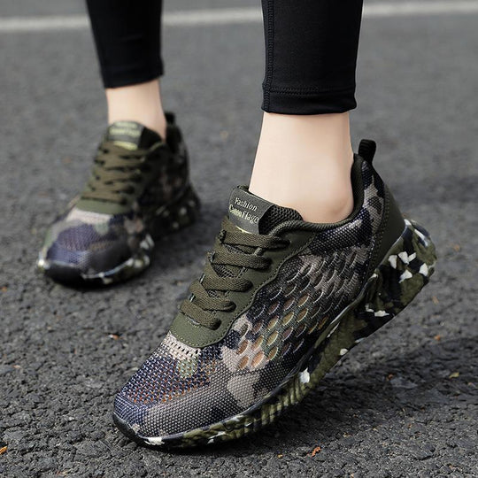 Damen Sportliche Sneaker im Camouflage-Design mit rutschfester Sohle R&B
