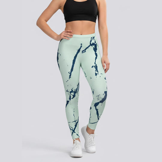 Damen Sportleggings mit stylischem Sternen-Design und hohem Bund R&B